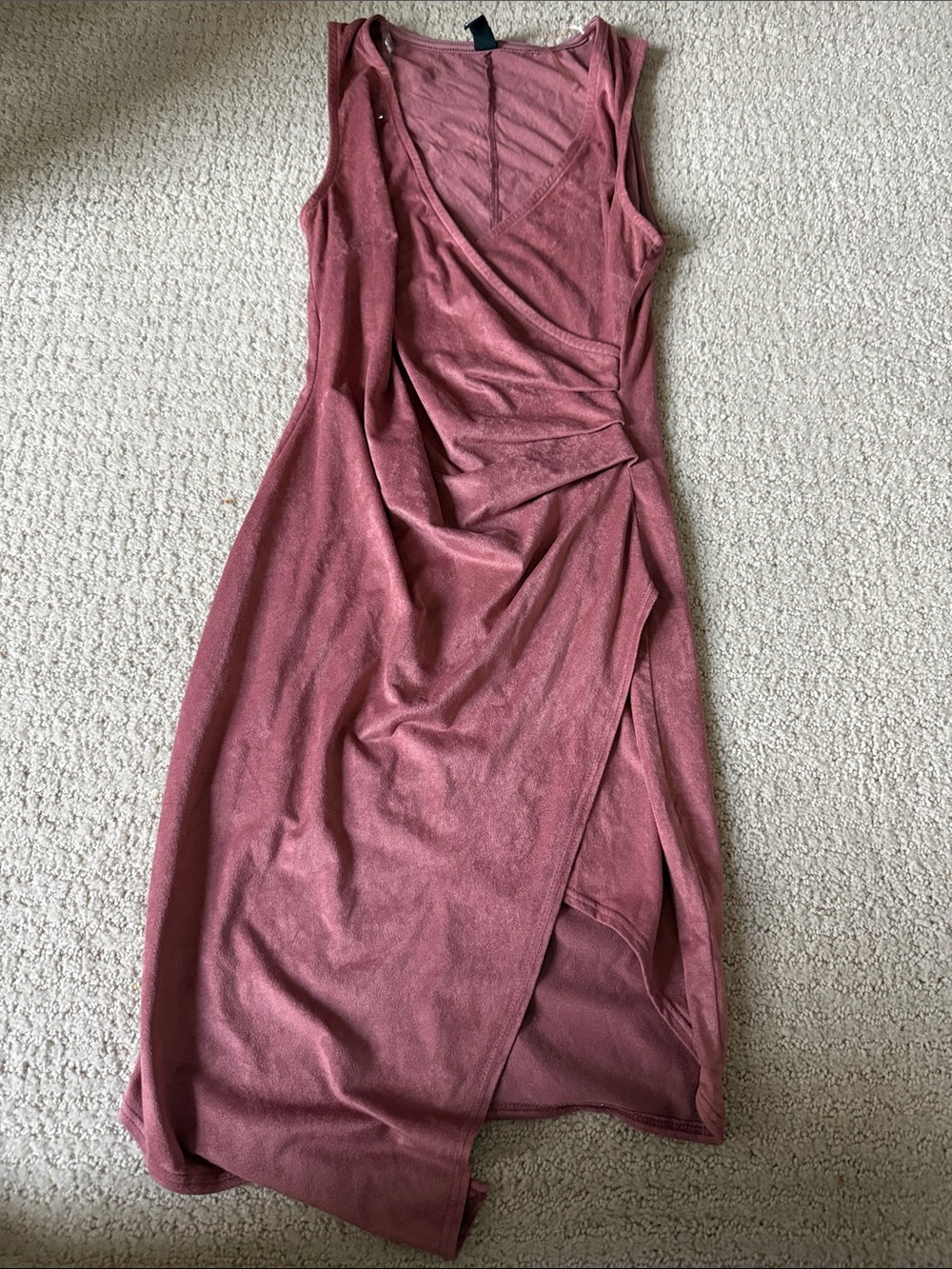 Windsor Dusty Rose Sleeveless Wrap-Style Midi Dress